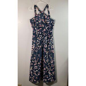 Womens Cabi Aurora Halter Maxi Dress 5269 Art To Wear Gray Pink Orange 6 Polyest